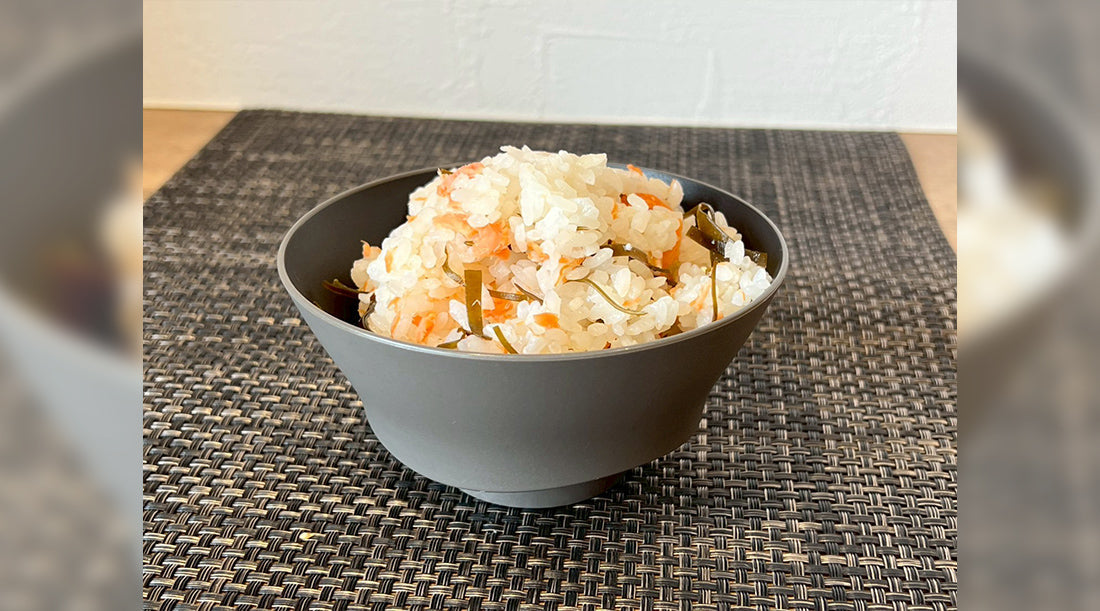土鍋でごはん 昆布とシャケの混ぜご飯