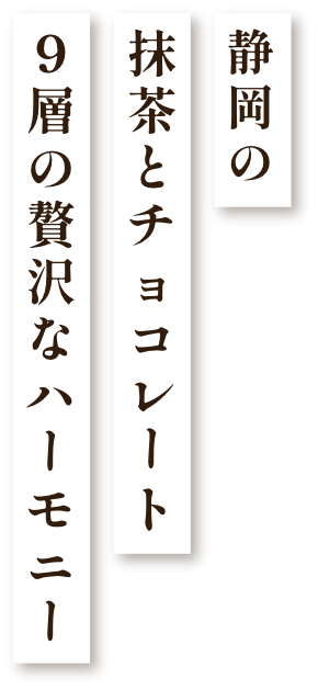 静岡の抹茶とチョコレート9層の贅沢なハーモニー
