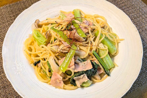 だし香る ガーリックバター和風パスタ