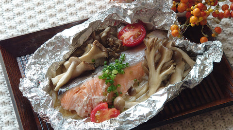 鮭ときのこ秋食材のホイル焼き