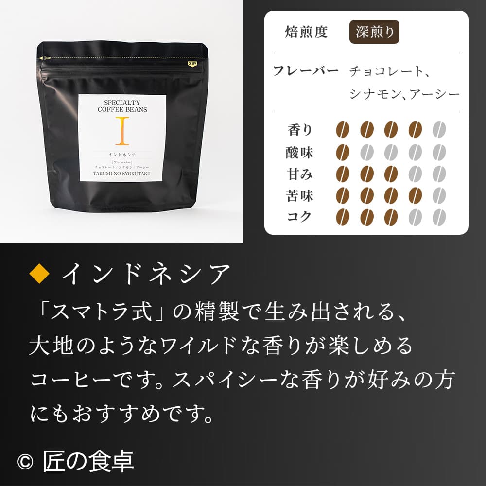 【天日塩不使用】匠の食卓オリジナルコーヒー（焙煎豆／粉 100g）