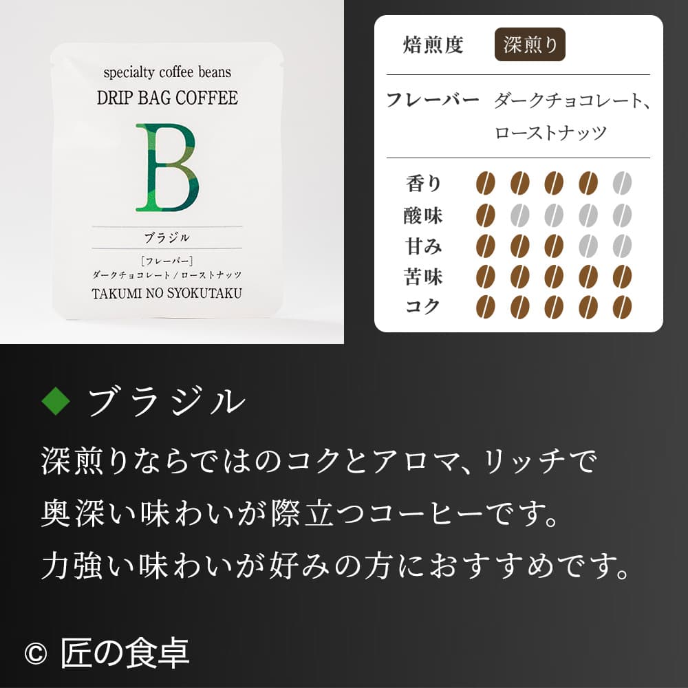 【天日塩不使用】匠の食卓オリジナルコーヒー（ドリップバッグ5個セット）