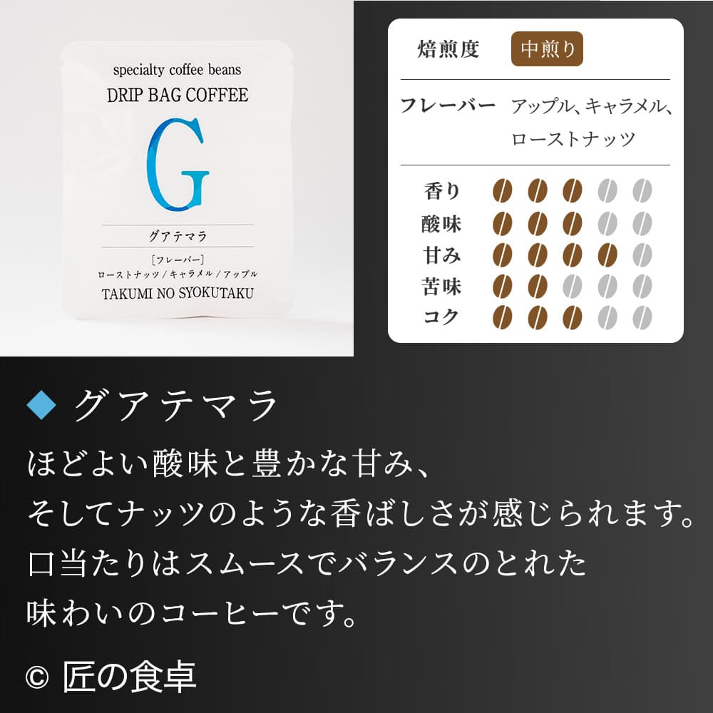 【天日塩不使用】匠の食卓オリジナルコーヒー（ドリップバッグ5個セット）
